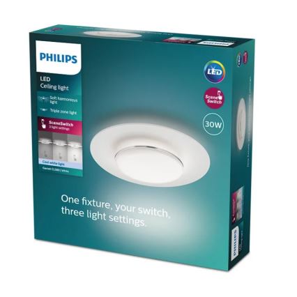 Philips- LED prigušiva stropna lampa SCENE SWITCH LED/30W/230V 4000K srebrna