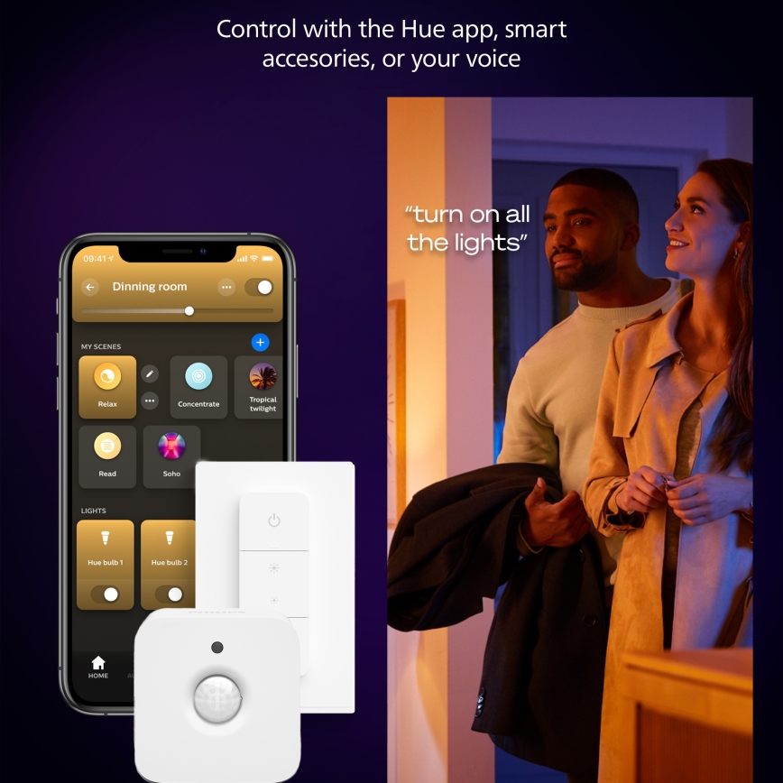 Philips - prigušiva LED stropna svetiljka Hue AURELLE LED/19W/230V 2200-6500K 30x30 cm bela