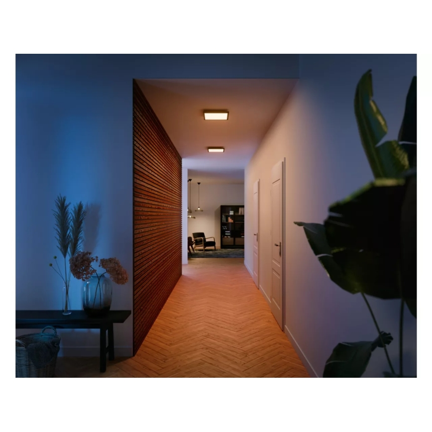 Philips - LED prigušiva stropna svetiljka Hue AURELLE LED/19W/230V 2200-6500K 30x30 cm crna