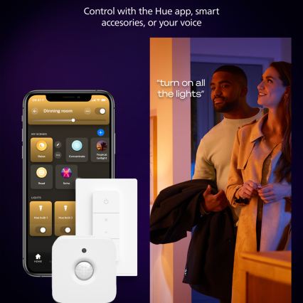 Philips - LED prigušiva stropna svetiljka Hue AURELLE LED/19W/230V 2200-6500K 30x30 cm crna