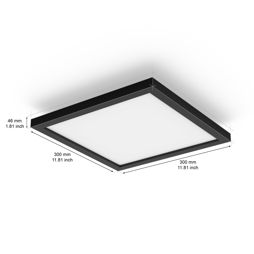 Philips - LED prigušiva stropna svetiljka Hue AURELLE LED/19W/230V 2200-6500K 30x30 cm crna