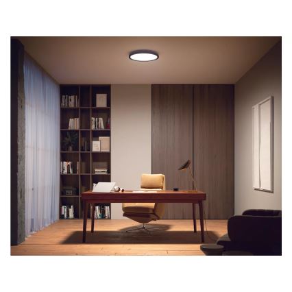 Philips - LED prigušiva stropna lampa Hue AURELLE LED/21W/230V 2200-6500K prečnik 39,5 cm crna