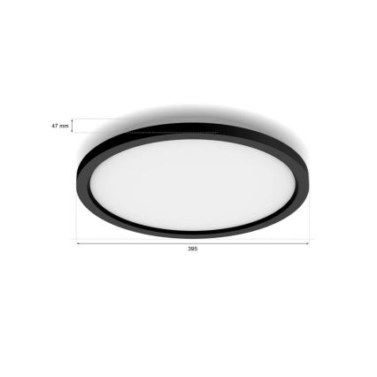 Philips - LED prigušiva stropna lampa Hue AURELLE LED/21W/230V 2200-6500K prečnik 39,5 cm crna