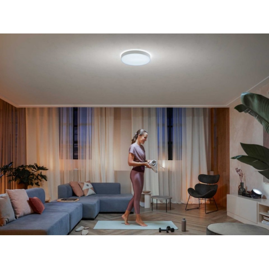 Philips - LED prigušiva stropna svetiljka Hue LED/33,5W/230V 2200-6500K preč. 425 mm bela + daljinski upravljač
