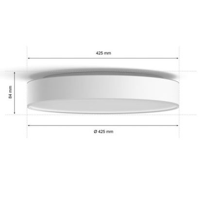 Philips - LED prigušiva stropna svetiljka Hue LED/33,5W/230V 2200-6500K preč. 425 mm bela + daljinski upravljač