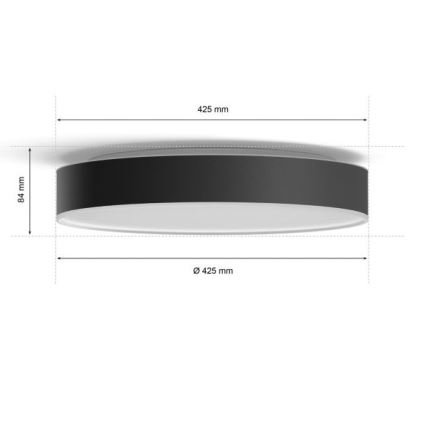 Philips - LED prigušiva plafonsko svetlo Hue LED/33,5W/230V 2200-6500K pr. 425 mm crna + daljinski upravljač