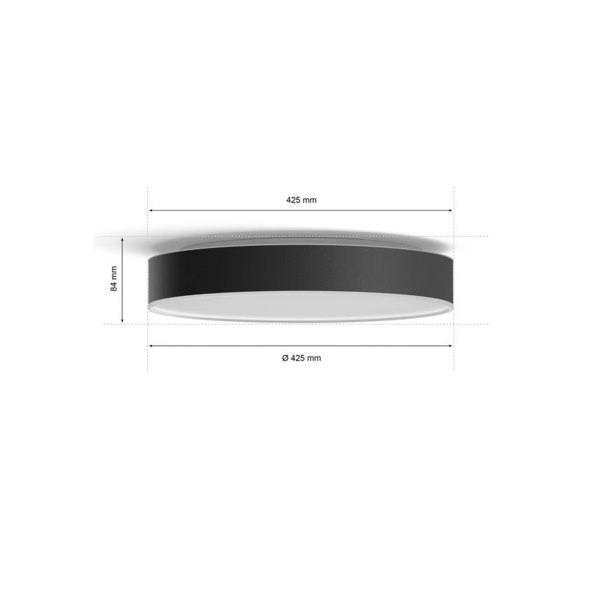 Philips - LED prigušiva plafonsko svetlo Hue LED/33,5W/230V 2200-6500K pr. 425 mm crna + daljinski upravljač