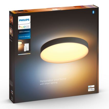 Philips - LED prigušiva plafonska lampa Hue LED/48W/230V 2200-6500K preč. 551 mm crna + daljinski upravljač
