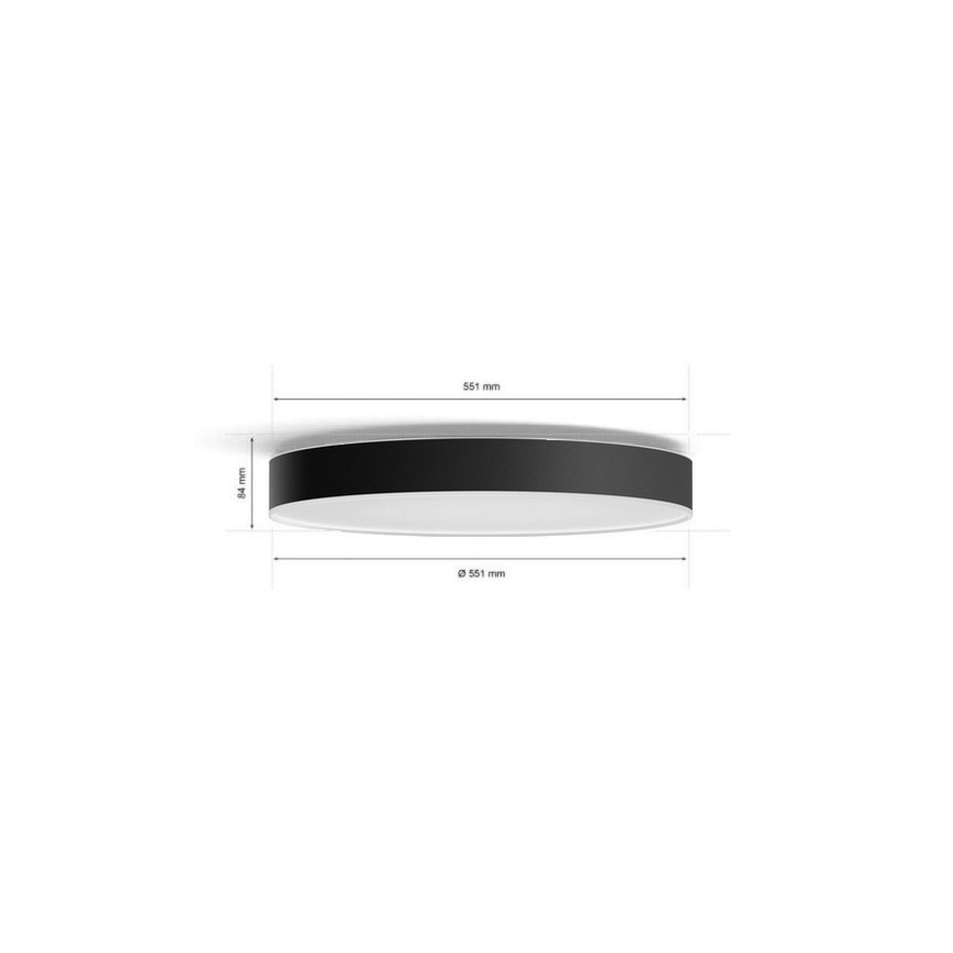 Philips - LED prigušiva plafonska lampa Hue LED/48W/230V 2200-6500K preč. 551 mm crna + daljinski upravljač