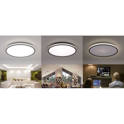 Philips - LED prigušiva stropna svetiljka SCENE SWITCH LED/18W/230V pr. 30 cm 4000K crna