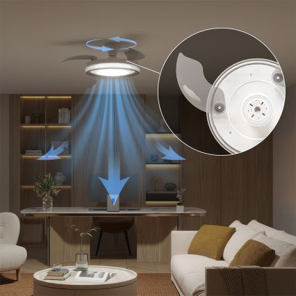 Philips - LED prigušiva plafonsko svetlo sa ventilatorom BLISS LED/35W/230V belo + daljinski upravljač