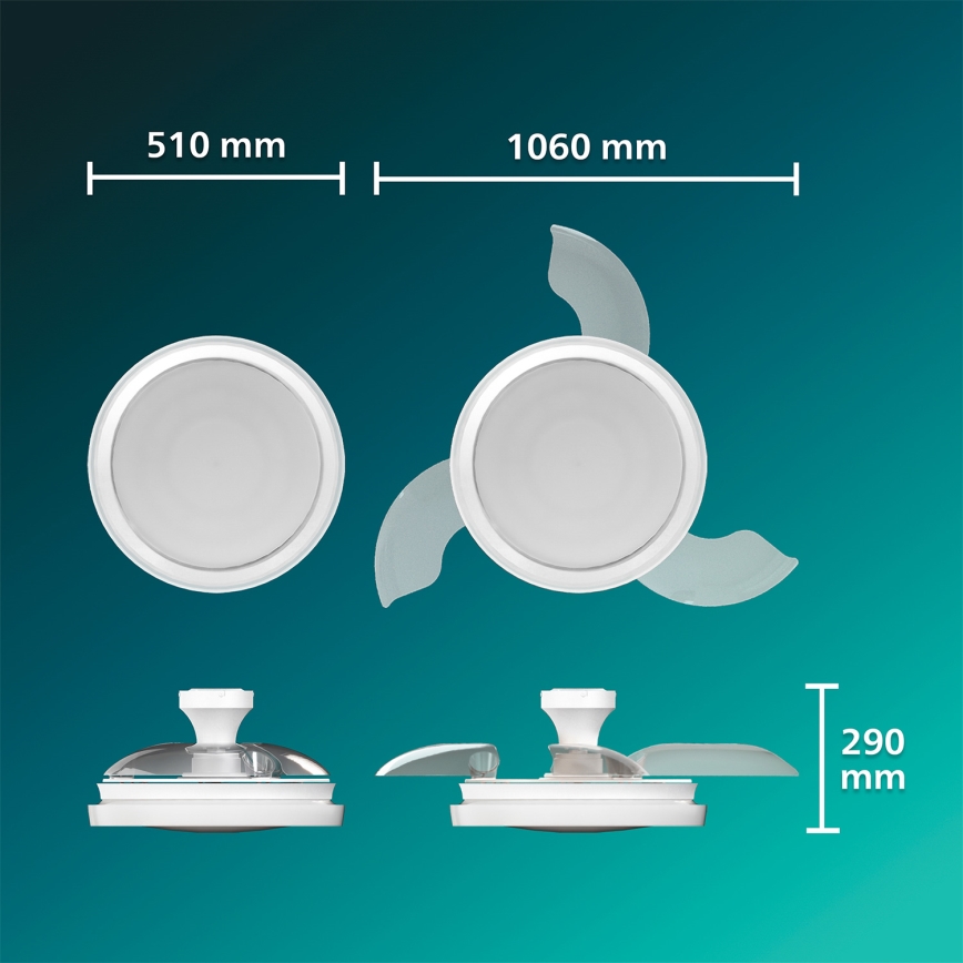 Philips - LED prigušiva plafonsko svetlo sa ventilatorom BLISS LED/35W/230V belo + daljinski upravljač
