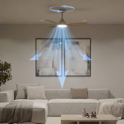 Philips - LED prigušiva plafonski ventilator OLAS LED/24W/230V prečnik 106 cm bela/braon + daljinski upravljač