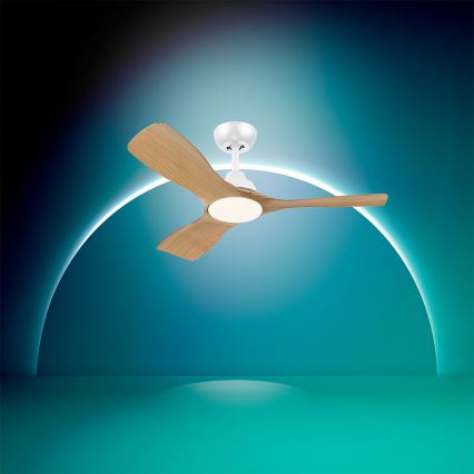 Philips - LED prigušiva plafonski ventilator OLAS LED/24W/230V prečnik 106 cm bela/braon + daljinski upravljač