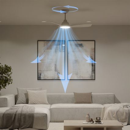Philips - OLAS LED prigušiva plafonski ventilator LED/24W/230V pr. 106 cm beli + daljinski upravljač