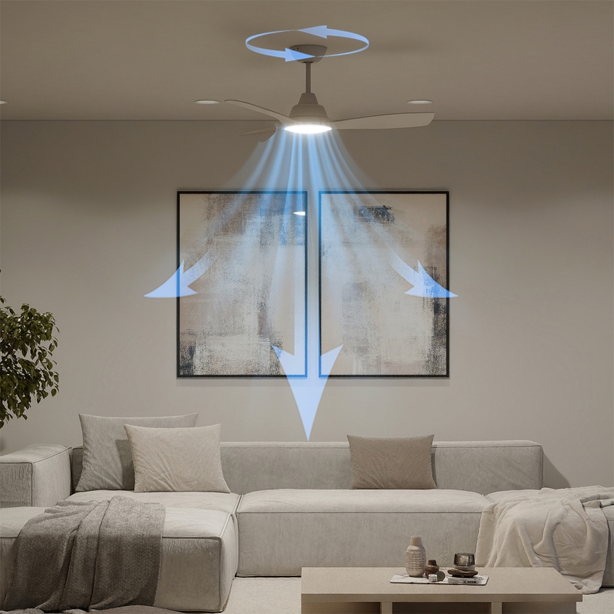 Philips - OLAS LED prigušiva plafonski ventilator LED/24W/230V pr. 106 cm beli + daljinski upravljač