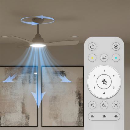 Philips - OLAS LED prigušiva plafonski ventilator LED/24W/230V pr. 106 cm beli + daljinski upravljač