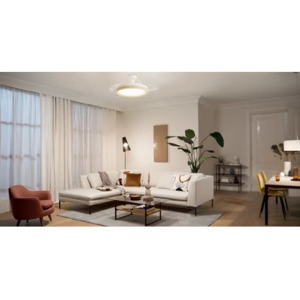 Philips - LED prigušiva stropna lampa sa ventilatorom BLISS LED/35W/230V braon + daljinski upravljač