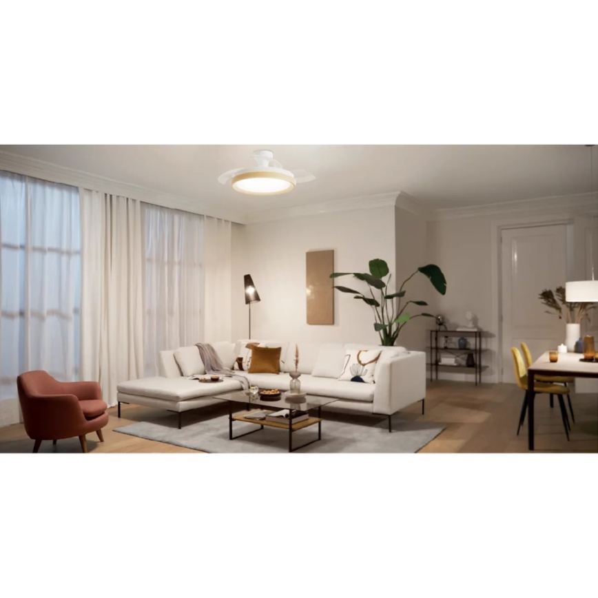 Philips - LED prigušiva stropna lampa sa ventilatorom BLISS LED/35W/230V braon + daljinski upravljač