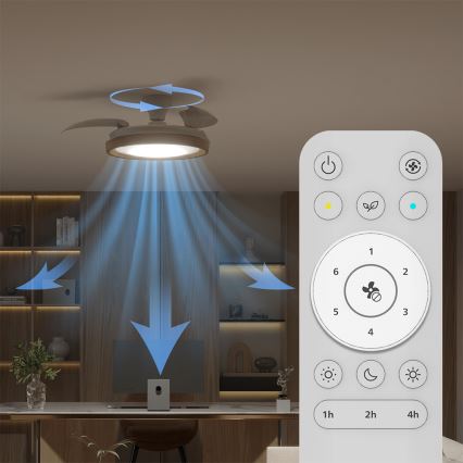 Philips - LED prigušiva stropna lampa sa ventilatorom BLISS LED/35W/230V braon + daljinski upravljač