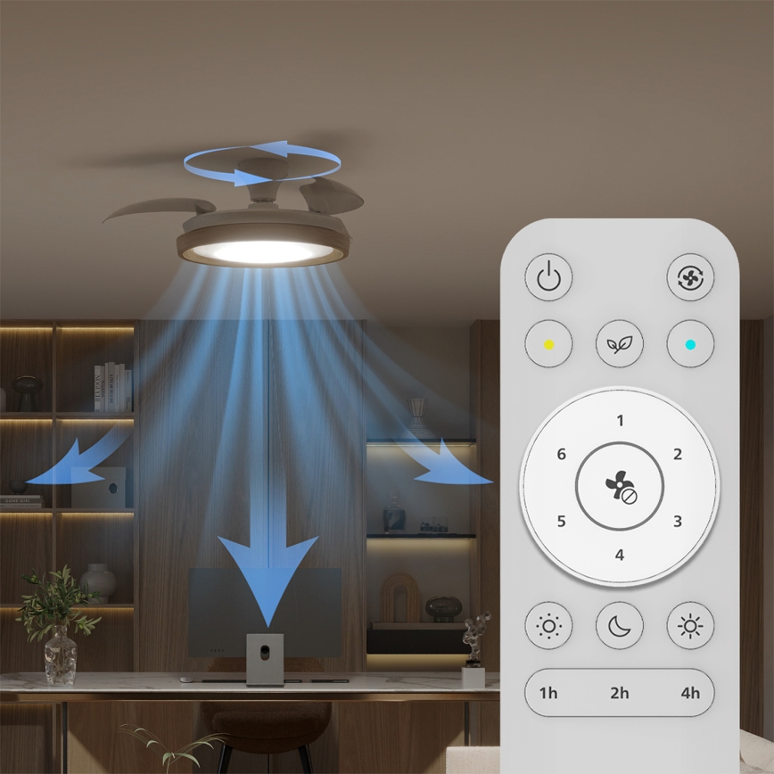 Philips - LED prigušiva stropna lampa sa ventilatorom BLISS LED/35W/230V braon + daljinski upravljač