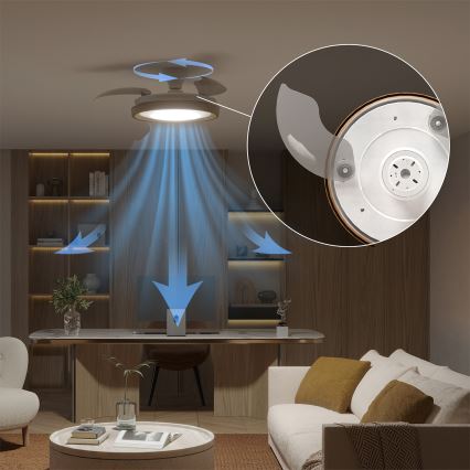 Philips - LED prigušiva stropna lampa sa ventilatorom BLISS LED/35W/230V braon + daljinski upravljač