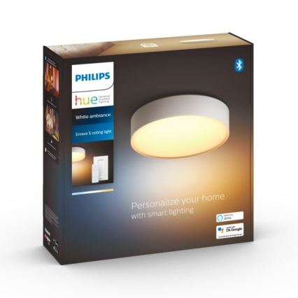 Philips - prigušiva LED plafonska svetiljka Hue LED/9,6W/230V 2200–6500K prečnik 261 mm bela + daljinski upravljač