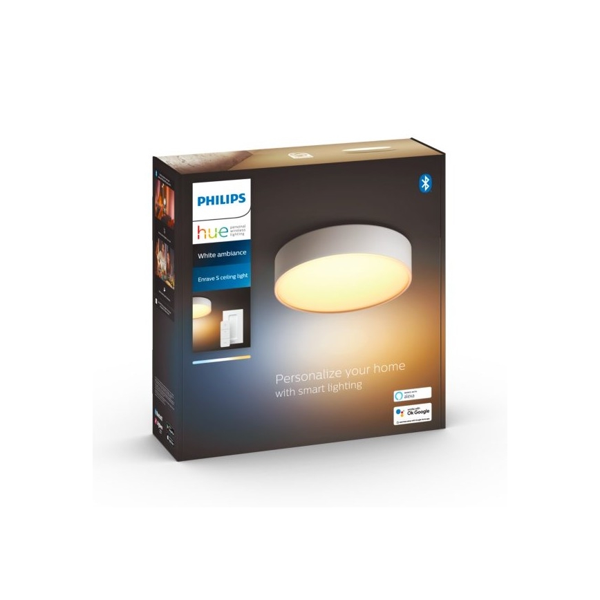 Philips - prigušiva LED plafonska svetiljka Hue LED/9,6W/230V 2200–6500K prečnik 261 mm bela + daljinski upravljač