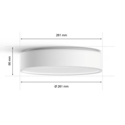 Philips - prigušiva LED plafonska svetiljka Hue LED/9,6W/230V 2200–6500K prečnik 261 mm bela + daljinski upravljač