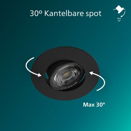 Philips - LED prigušiva ugradna svetiljka CILANTRO LED/5W/230V 4000K crna