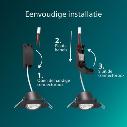 Philips - LED prigušiva ugradna svetiljka CILANTRO LED/5W/230V 4000K crna