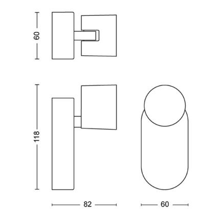 Philips - LED prigušiva zidna spot lampa LED/4,5W/230V