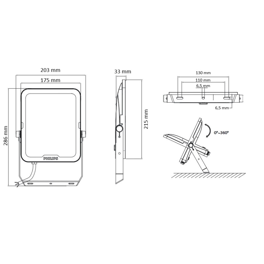 Philips - LED reflektor LEDINAIRE ALL-IN LED/70W/230V 3000/4000/6500K IP65 antracit