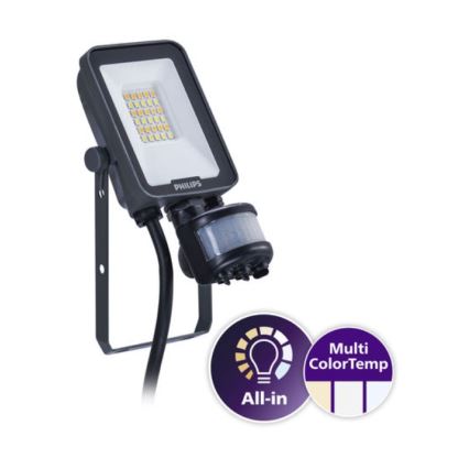 Philips - LED reflektor sa senzorom pokreta i sumraka LEDINAIRE ALL-IN LED/10W/230V 3000/4000/6500K IP65