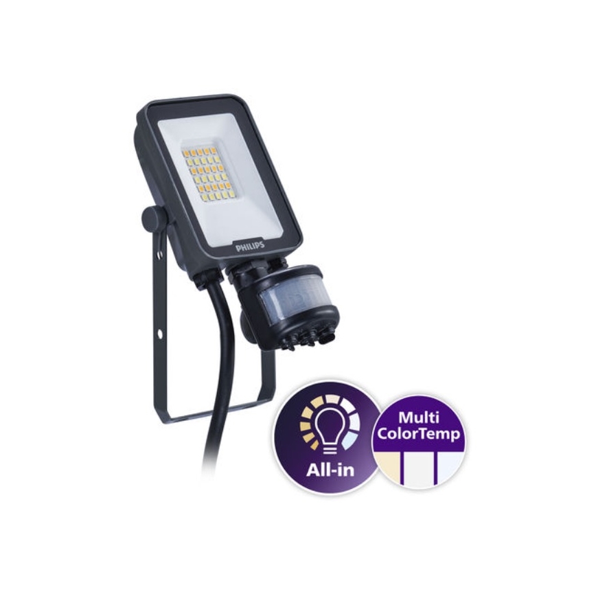 Philips - LED reflektor sa senzorom pokreta i sumraka LEDINAIRE ALL-IN LED/10W/230V 3000/4000/6500K IP65