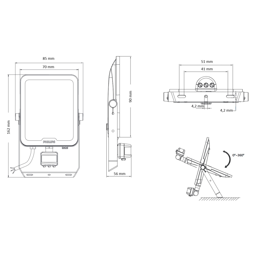 Philips - LED reflektor sa senzorom pokreta i sumraka LEDINAIRE ALL-IN LED/10W/230V 3000/4000/6500K IP65