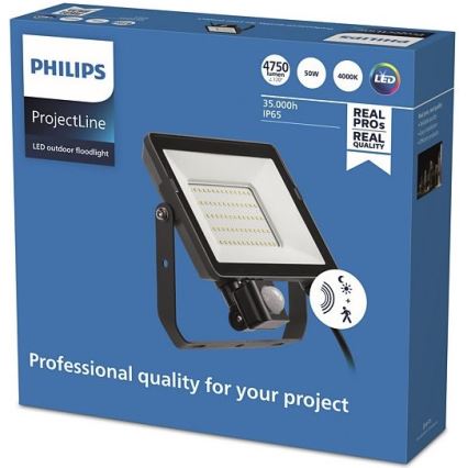Philips - LED reflektor za spoljašnju upotrebu sa senzorom PROJECTLINE LED/50W/230V IP65 4000K