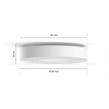 Philips - LED RGB prigušiva kupatilsko svetlo Hue XAMENTO LED/33,5W/230V IP44 Ø 381 mm 2000-6500K