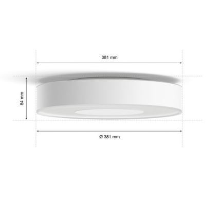 Philips -LED RGB Prigušiva stropna svetiljka Hue INFUSE LED/33,5W/230V 2000-6500K prečnik 381 mm bela