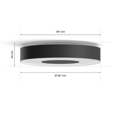 Philips - LED RGB plafonsko svetlo Hue INFUSE, prigušiva, LED/33,5W/230V 2000-6500K prečnik 381 mm crna
