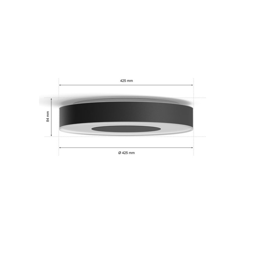Philips - RGB LED prigušiva plafonska svetiljka Hue INFUSE LED/52,5W/230V 2000-6500K prečnik 425 mm crna