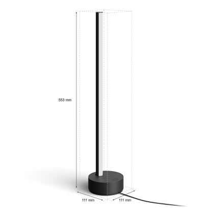 Philips - LED RGB prigušiva stona lampa Hue SIGNE LED/12W/230V 2000-6500K crna