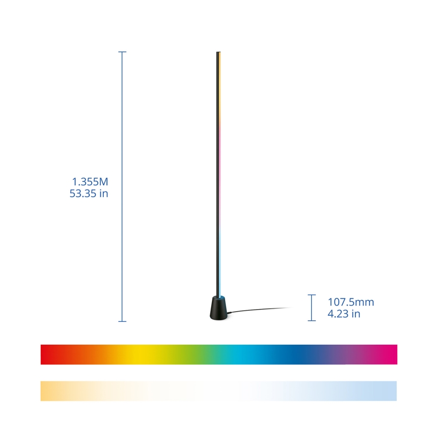 Philips - LED RGBIC prigušiva podna lampa GRADIENT LED/9,7W/230V 2200-6500K Wi-Fi