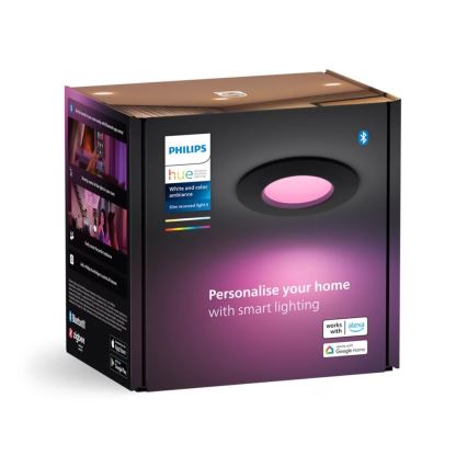Philips - LED RGBW prigušiva kupatilska ugradna svetiljka Hue SLIM LED/8,3W/230V 2000-6500K IP44 crna