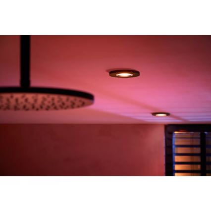 Philips - LED RGBW prigušiva ugradna kupatilska plafonska lampa Hue XAMENTO 1xGU10/4,2W/230V 2000-6500K IP44