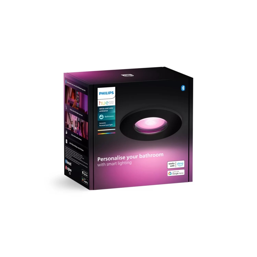 Philips - LED RGBW prigušiva ugradna kupatilska plafonska lampa Hue XAMENTO 1xGU10/4,2W/230V 2000-6500K IP44
