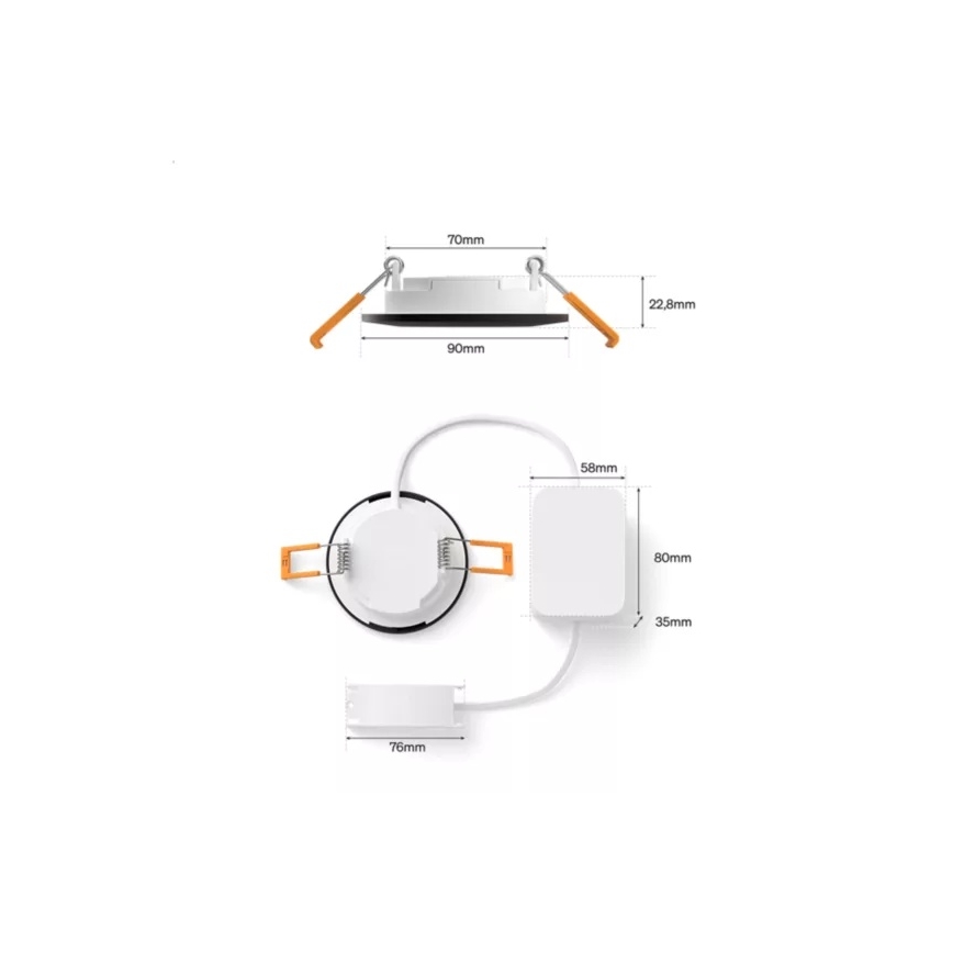 Philips - LED RGBW prigušiva ugradno svetlo za kupatilo Hue SLIM LED/8,3W/230V 1000-20000K crna P44