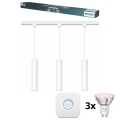 Philips - LED RGBW prigušiva luster na sajli u šinskom sistemu EASYLINK HUE 3xGU10/4,7W/230V 2200-6500K 1m bela + Hue bridge