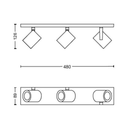 Philips - LED RGBW prigušiva spot svetiljka Hue ARGENTA 3xGU10/4,2W/230V 2000-6500K