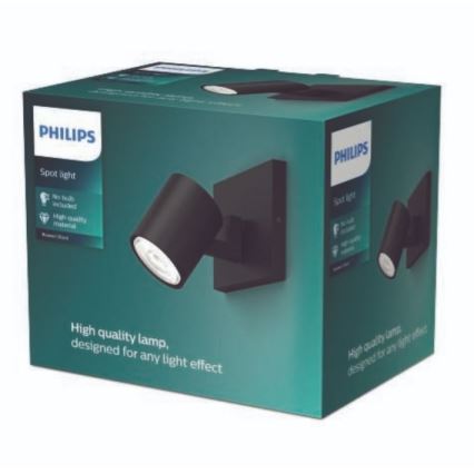 Philips - LED RGBW prigušiva spot svetlo RUNNER 1xGU10/6,5W/230V 2700-6500K crna